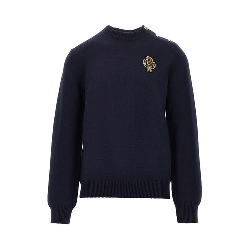 DOLCE&GABBANA Wool sweater with embroidered patch