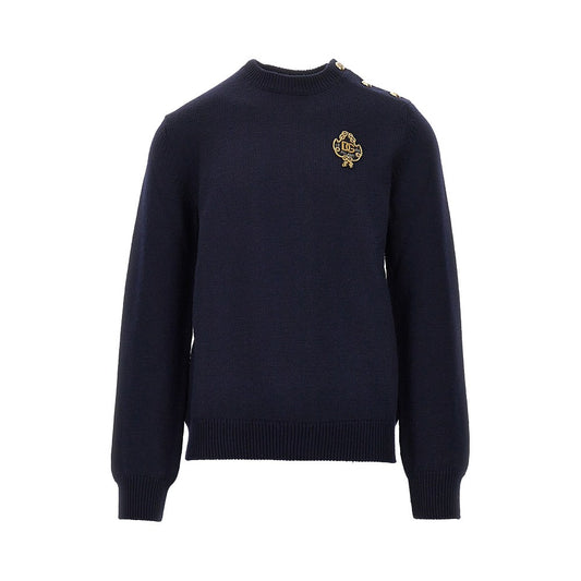 DOLCE&GABBANA Wool sweater with embroidered patch