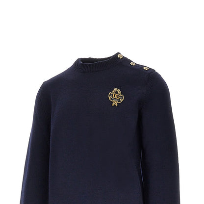 DOLCE&GABBANA Wool sweater with embroidered patch
