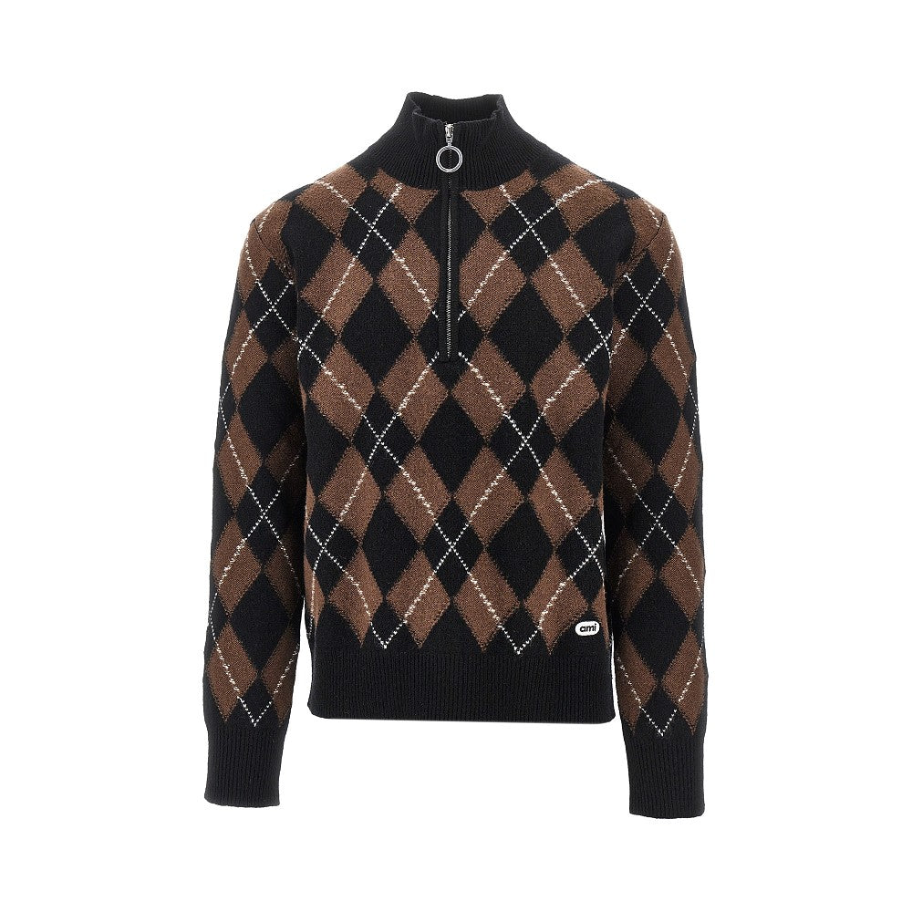 Ami Paris Argyle wool sweater