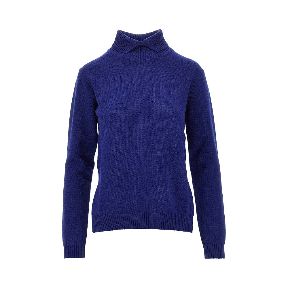 JIL SANDER Split collar wool sweater