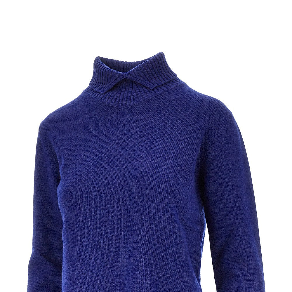 JIL SANDER Split collar wool sweater