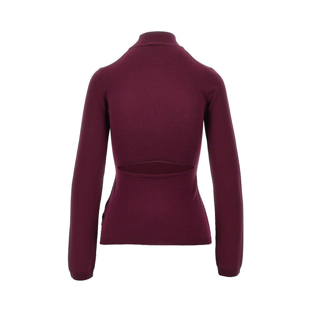 JIL SANDER Wool sweater with back slash