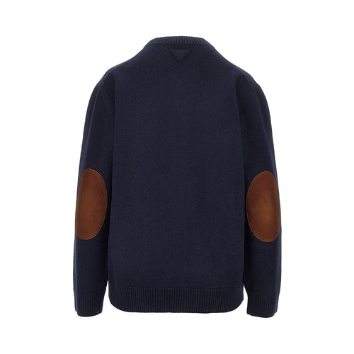 PRADA Wool sweater with leather patches
