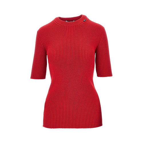 PRADA Ribbed wool short-sleeved sweater