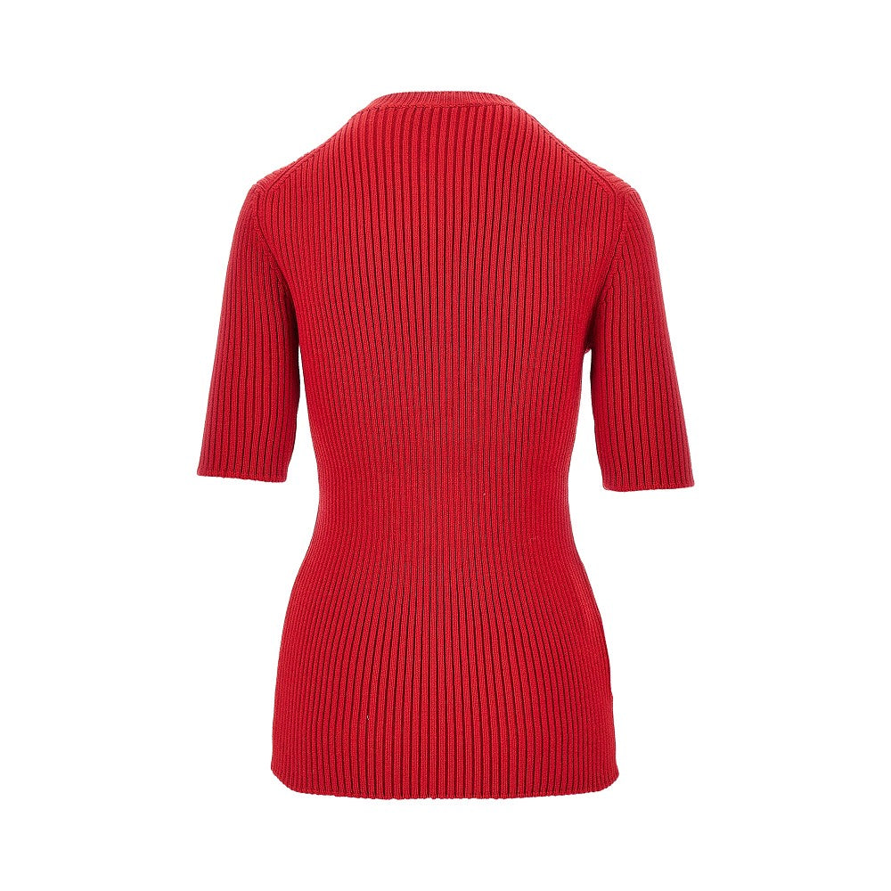 PRADA Ribbed wool short-sleeved sweater