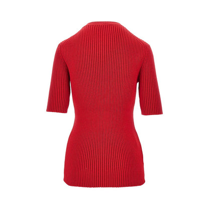 PRADA Ribbed wool short-sleeved sweater