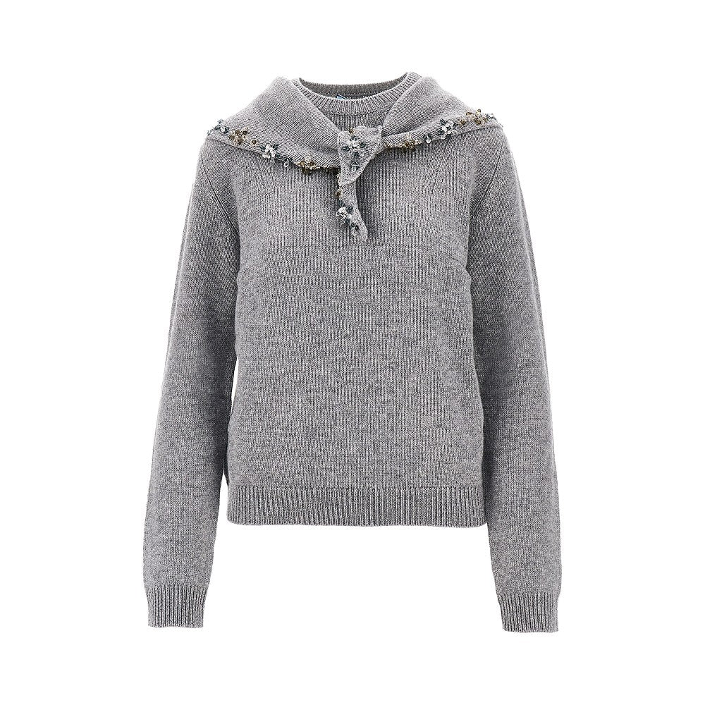 PRADA Pullover in cachemire con foulard