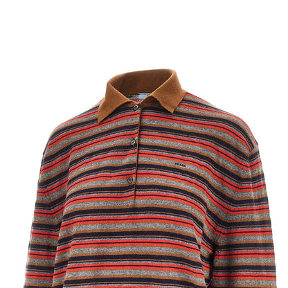 PRADA Striped cashmere polo shirt