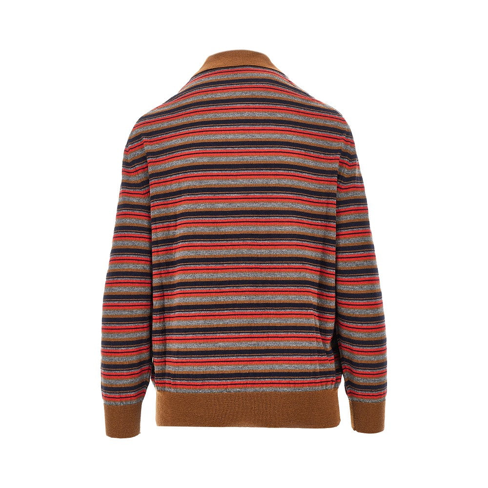 PRADA Striped cashmere polo shirt