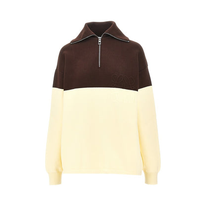 Loewe Two-tone cotton quarter zip sweater