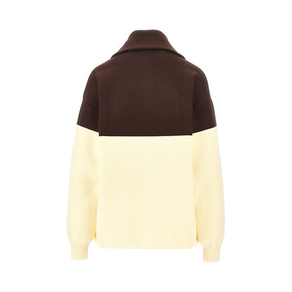 Loewe Two-tone cotton quarter zip sweater
