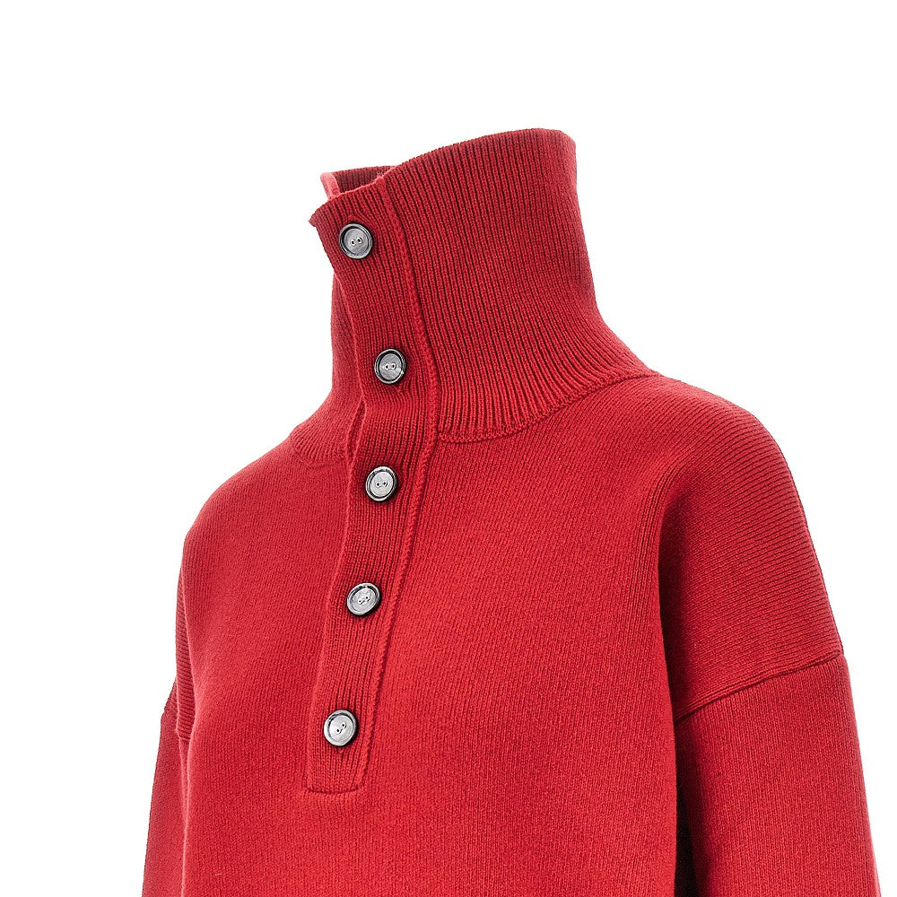 Ami Paris Buttoned high-neck wool sweater