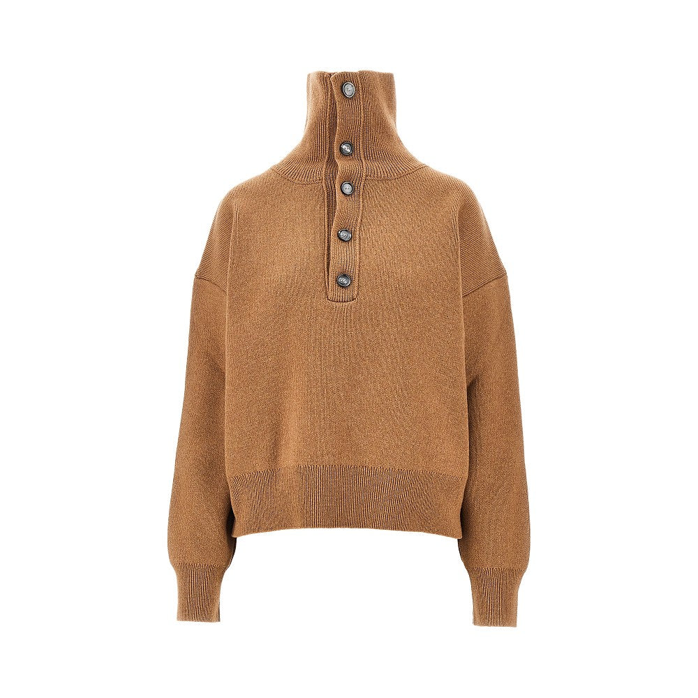 Ami Paris Buttoned high-neck wool sweater