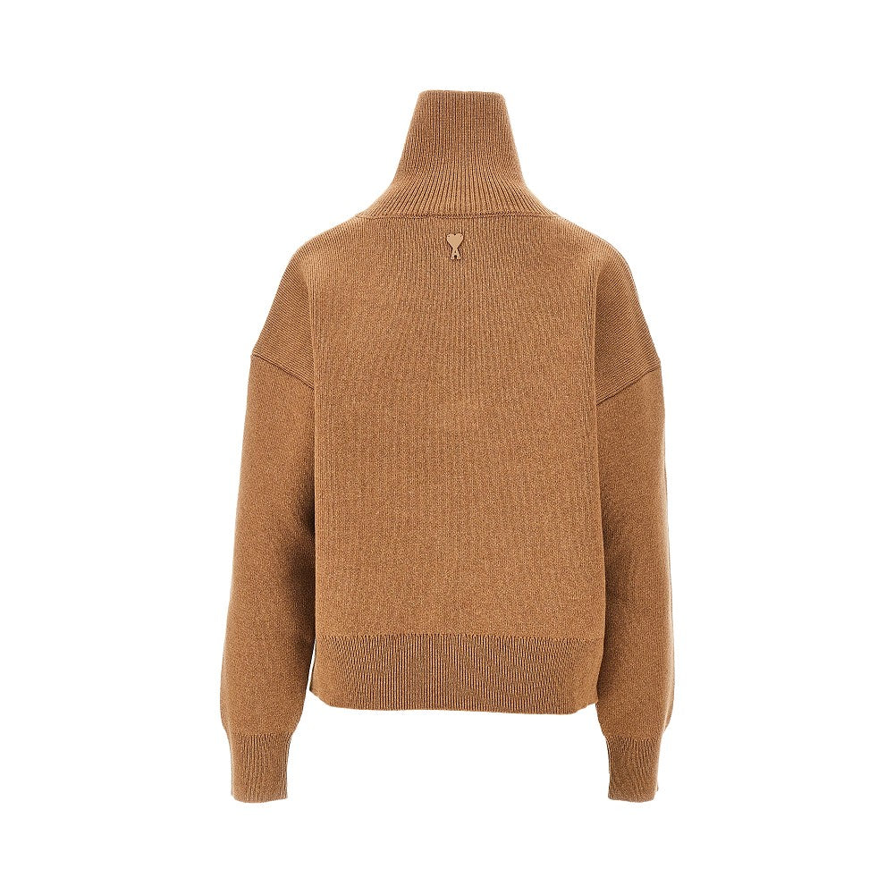 Ami Paris Buttoned high-neck wool sweater