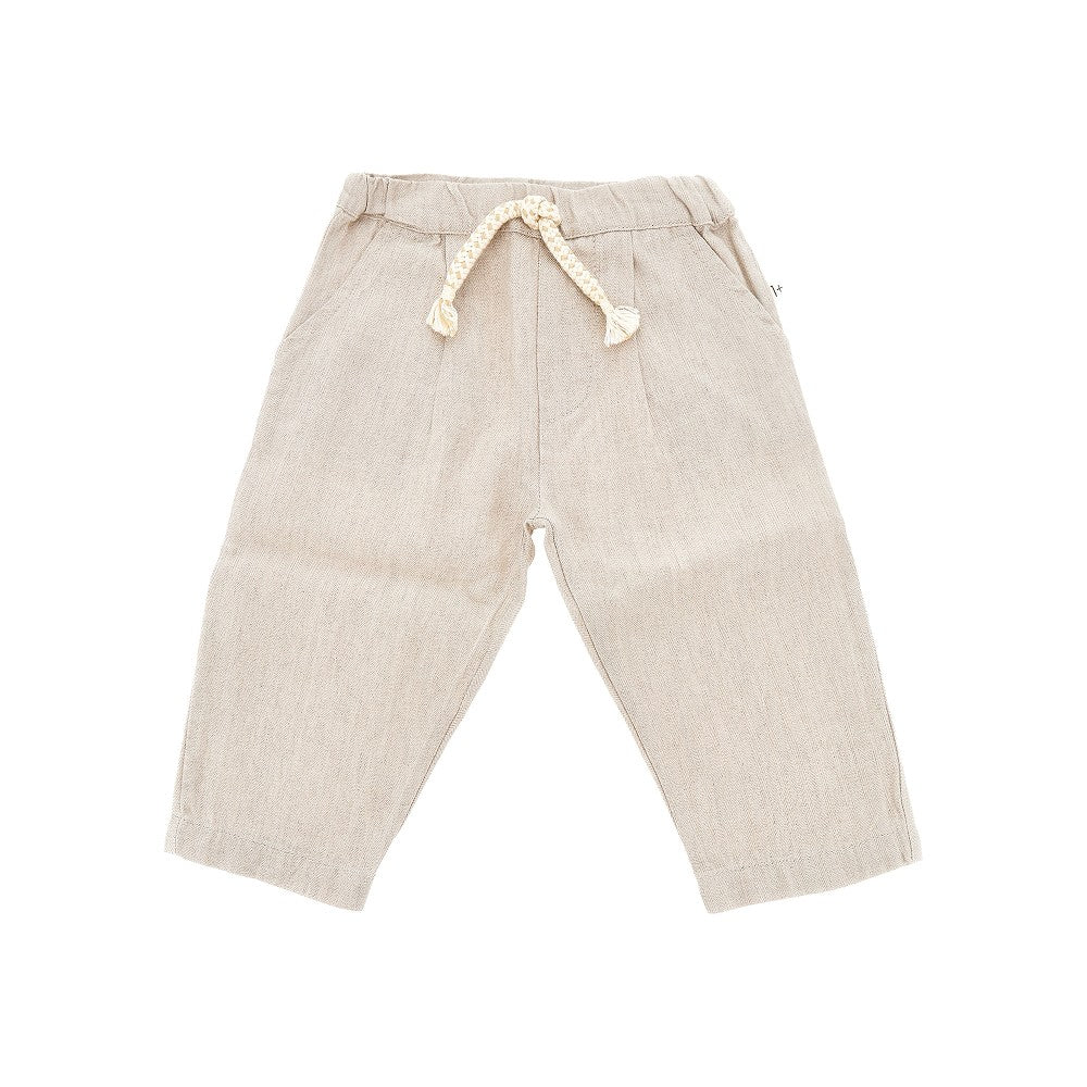 1 + in the Family Linen and cotton pants with darts