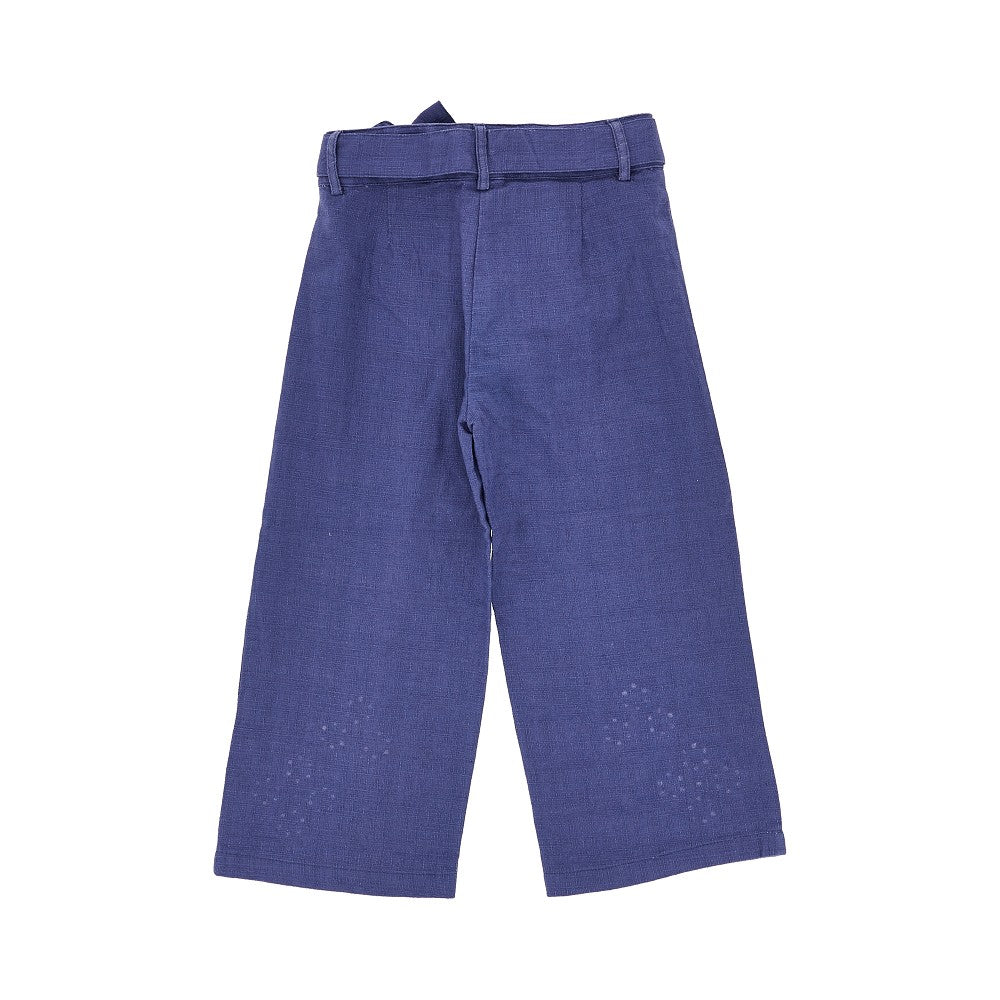 Mayoral Cotton and linen embroidered pants