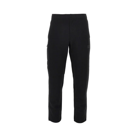 EA7 Cotton-blend pants with logo print