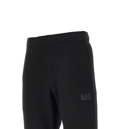EA7 Cotton-blend pants with logo print