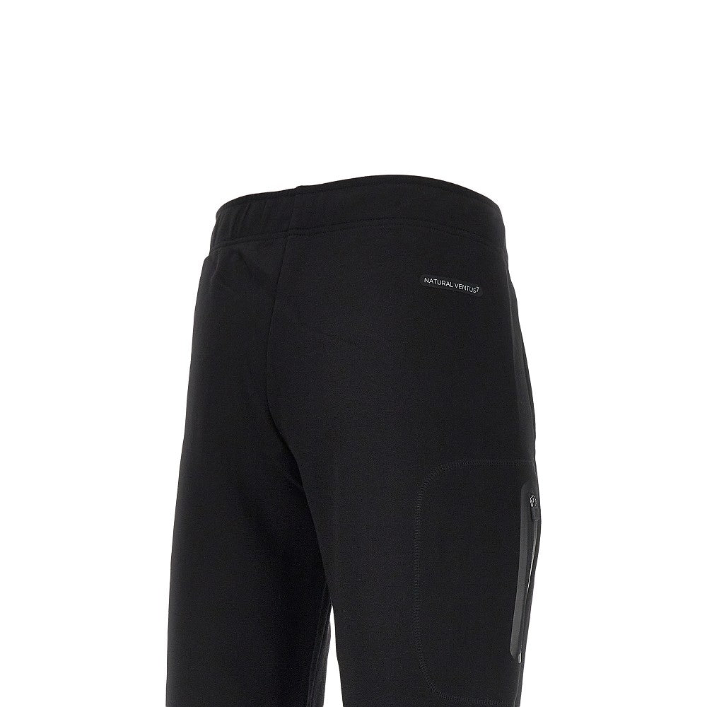 EA7 Cotton-blend pants with logo print