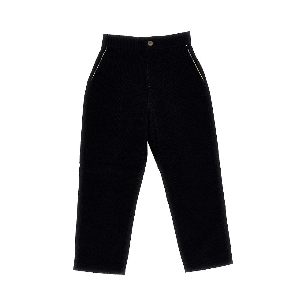BURBERRY Corduroy pants with Check trimmings
