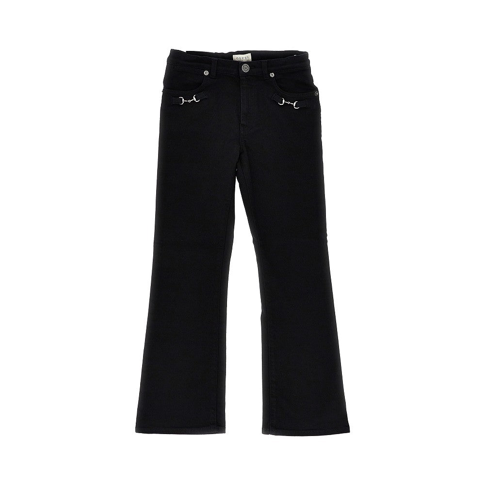 GUCCI Flared jeans with Horsebit details