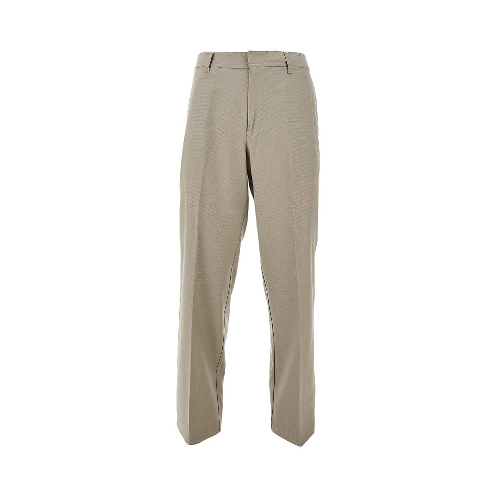 EMPORIO ARMANI Micro-textured light wool pants