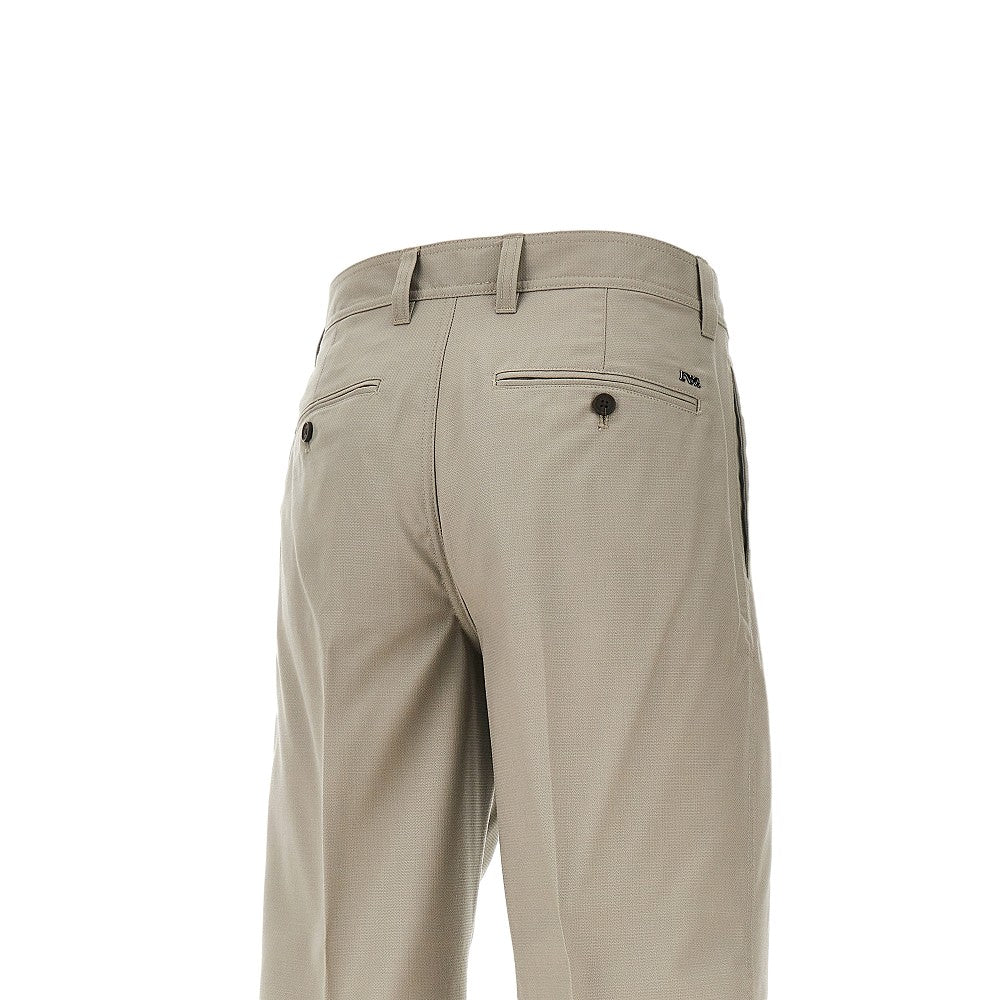 EMPORIO ARMANI Micro-textured light wool pants