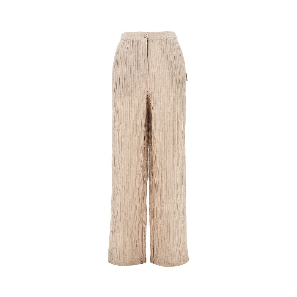 EMPORIO ARMANI Textured lurex taffetà pants
