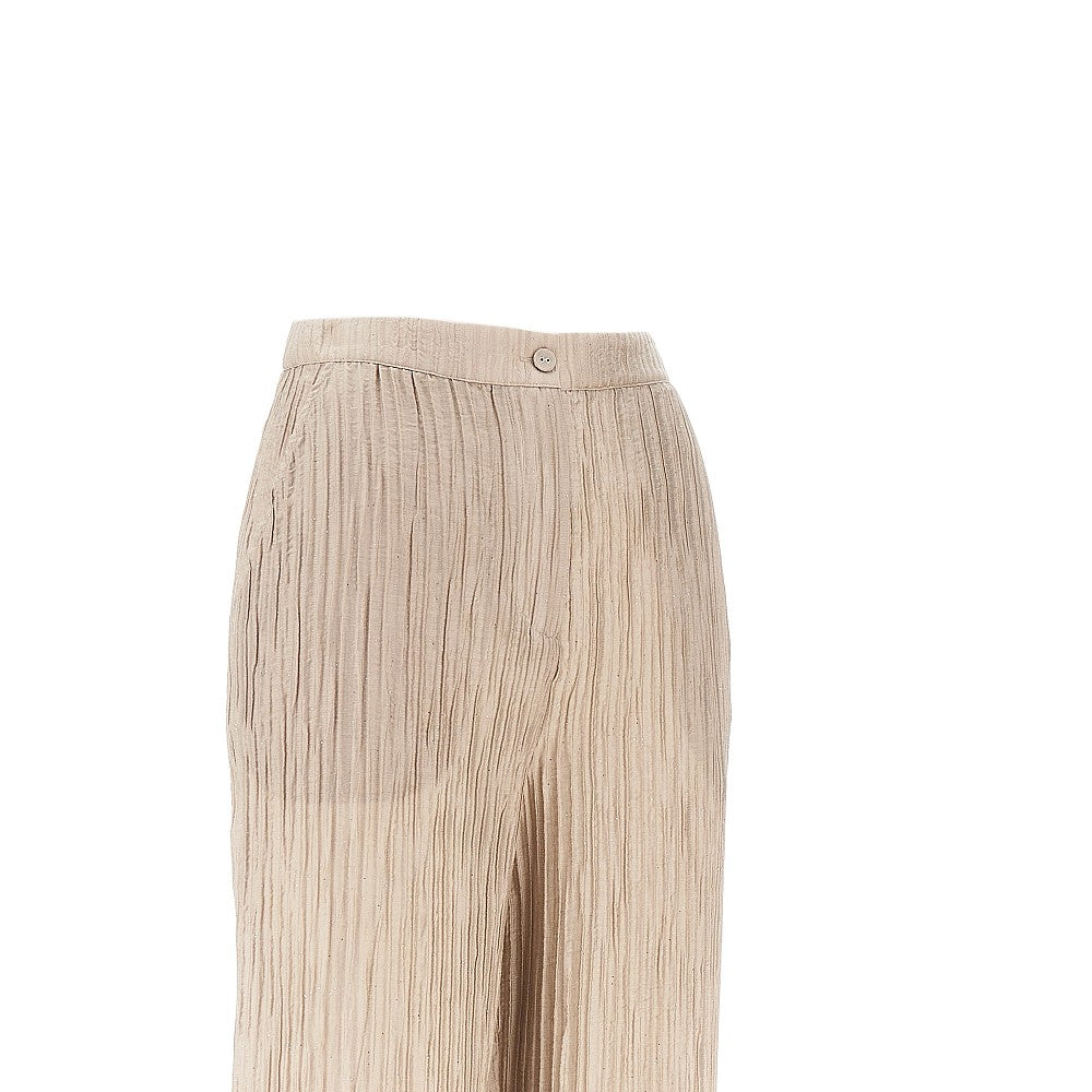 EMPORIO ARMANI Textured lurex taffetà pants