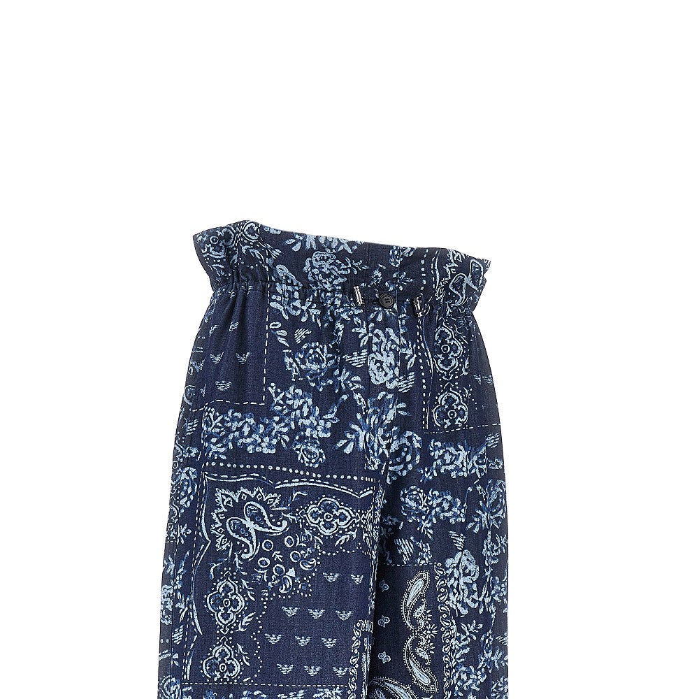 EMPORIO ARMANI Bandana print chambray pants
