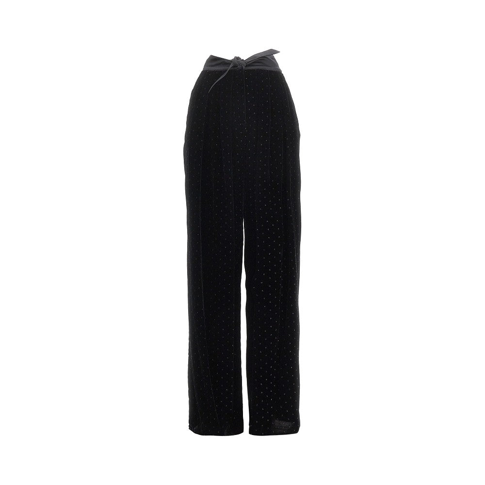 EMPORIO ARMANI Lurex polka-dot velvet pants