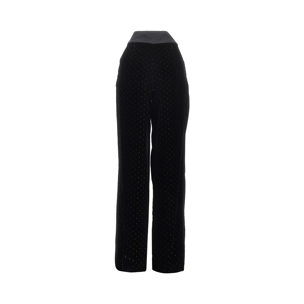 EMPORIO ARMANI Lurex polka-dot velvet pants