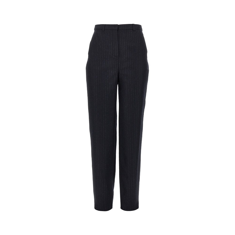 EMPORIO ARMANI Wool-blend pants with pinstriped motif