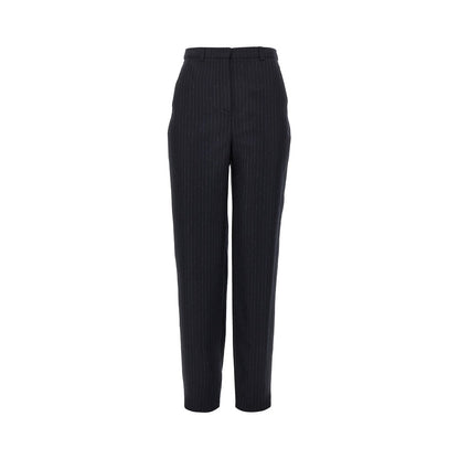 EMPORIO ARMANI Wool-blend pants with pinstriped motif