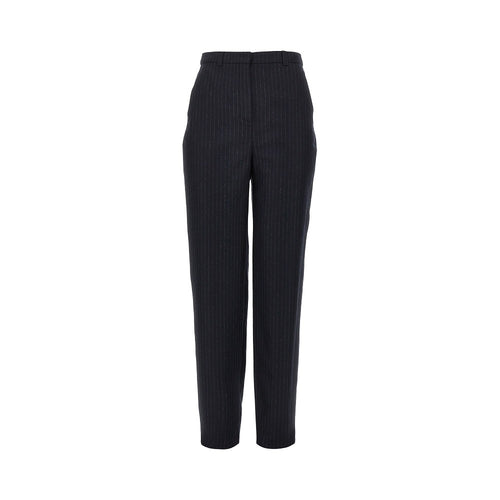 EMPORIO ARMANI Wool-blend pants with pinstriped motif
