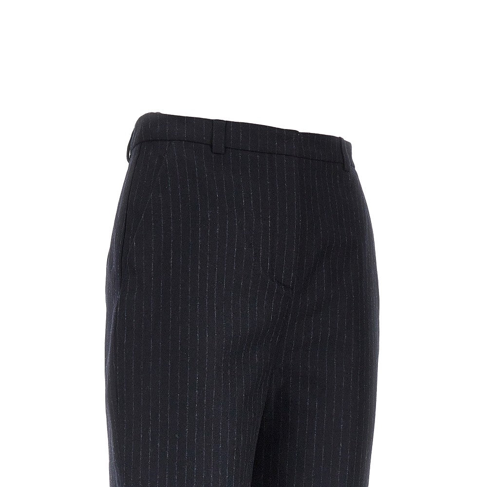 EMPORIO ARMANI Wool-blend pants with pinstriped motif