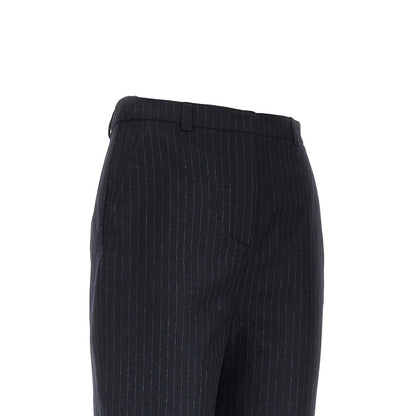 EMPORIO ARMANI Wool-blend pants with pinstriped motif