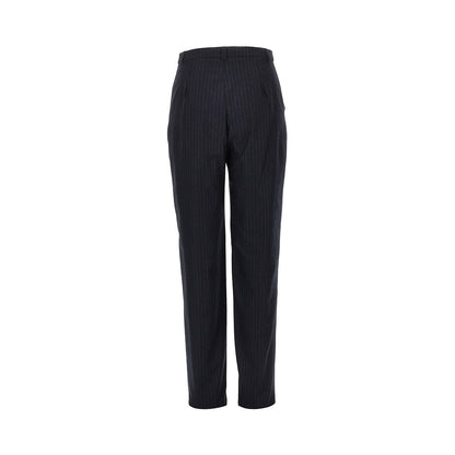 EMPORIO ARMANI Wool-blend pants with pinstriped motif