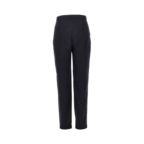 EMPORIO ARMANI Wool-blend pants with pinstriped motif