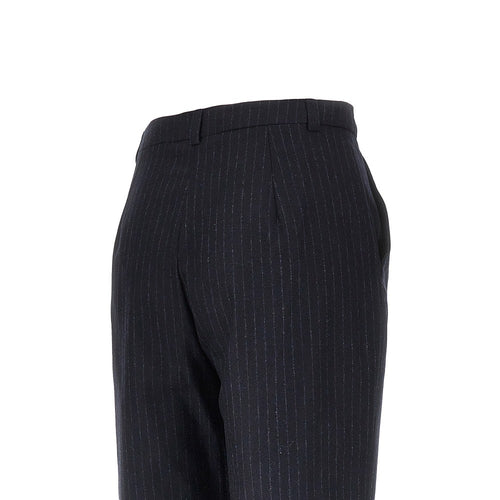 EMPORIO ARMANI Wool-blend pants with pinstriped motif