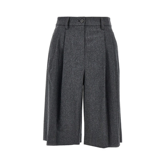 EMPORIO ARMANI Flannel shorts with darts