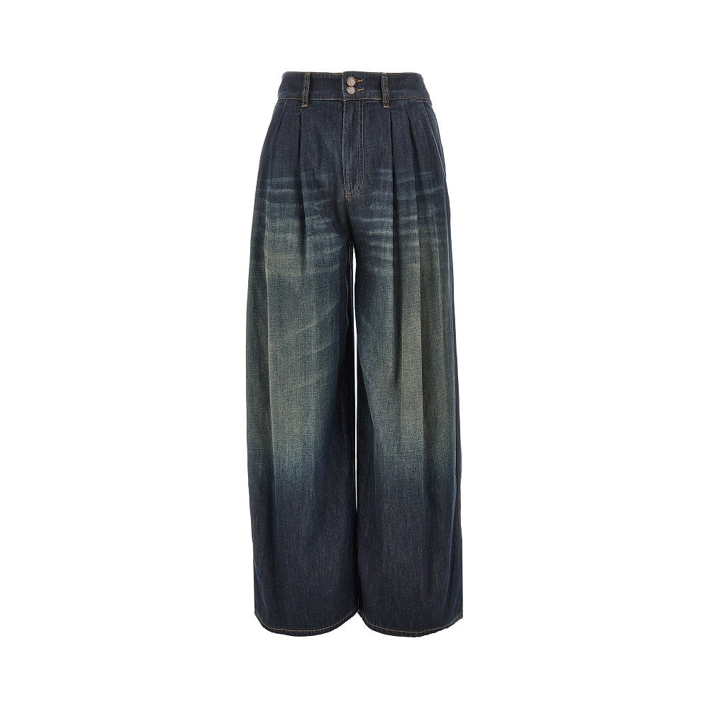 Emporio Armani Lightweight denim wide leg 'J8K' pants