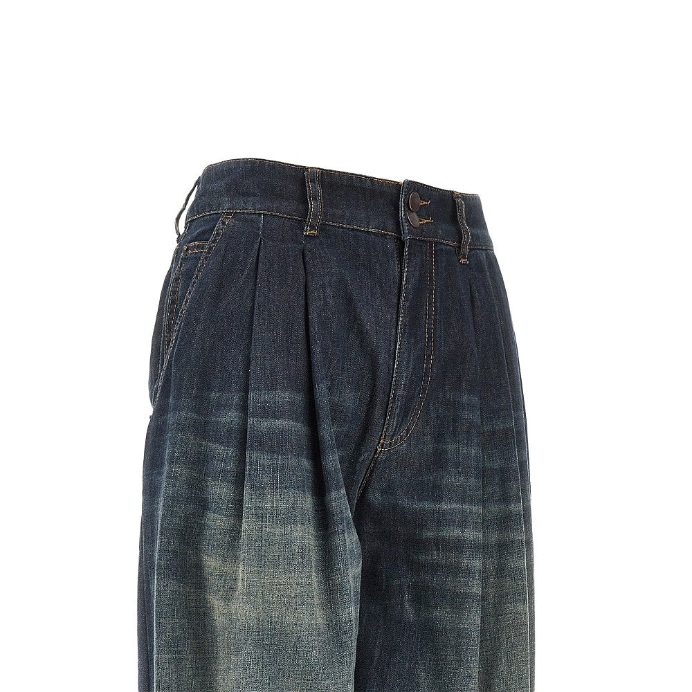 Emporio Armani Lightweight denim wide leg 'J8K' pants