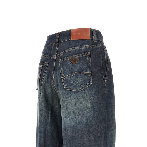 Emporio Armani Lightweight denim wide leg 'J8K' pants