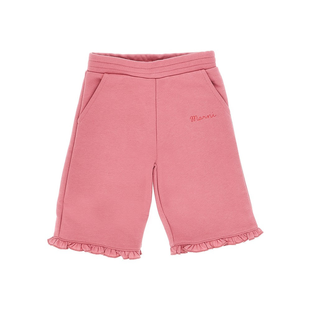 MARNI Cotton pants with logo print