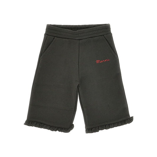 MARNI Cotton pants with logo print