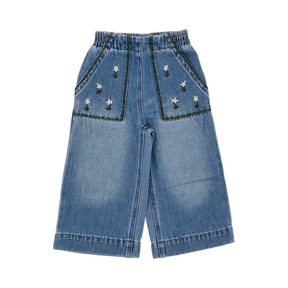 STELLA MCCARTNEY Embroidered flowers denim pants