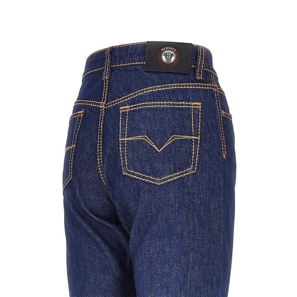 VERSACE Cotton denim jeans with Medusa detail