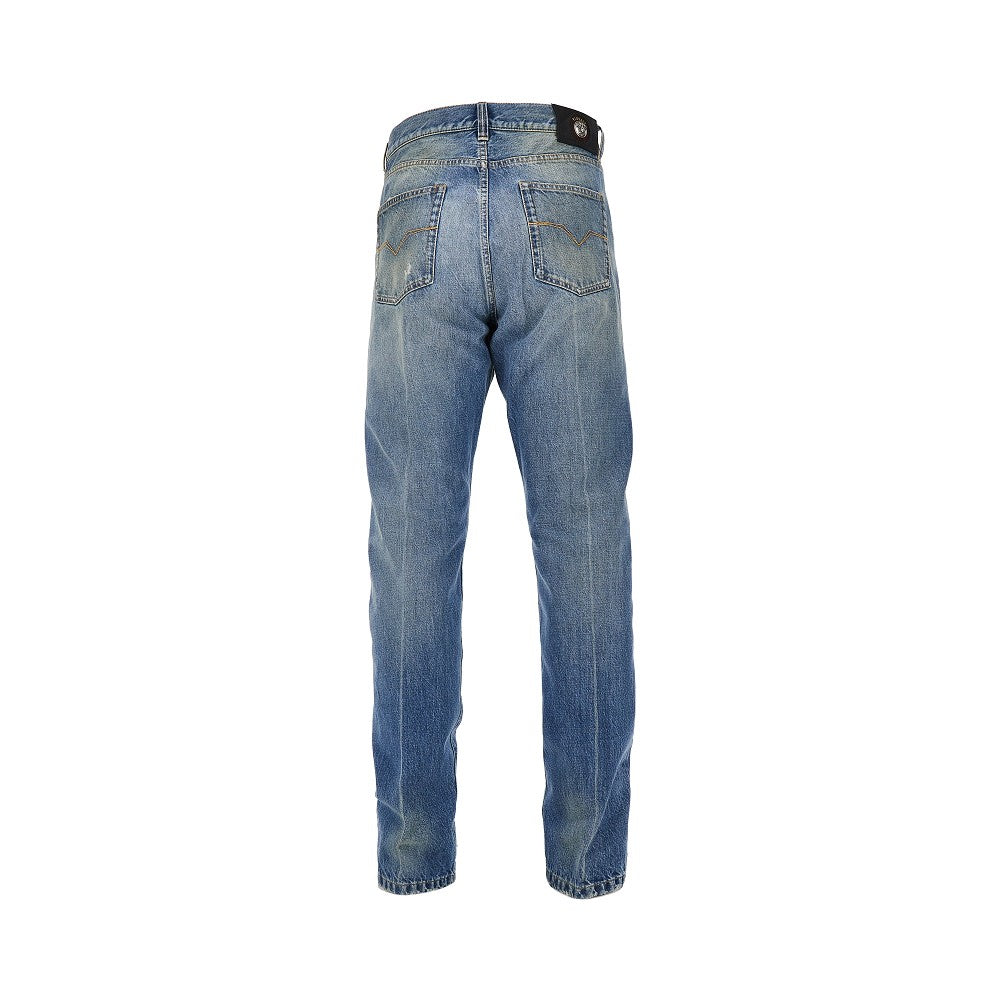 VERSACE Cotton denim jeans with Medusa detail